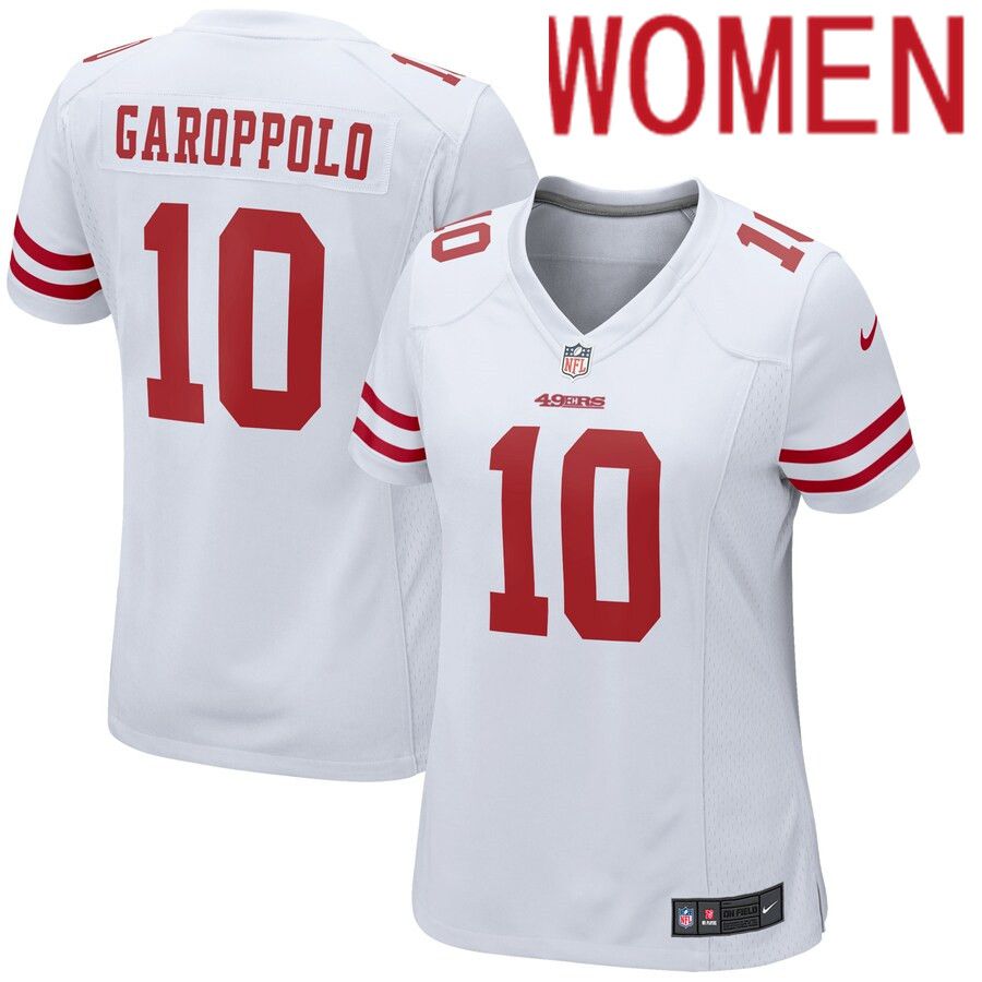 Women San Francisco 49ers #10 Jimmy Garoppolo Nike White Team Color Game NFL Jersey